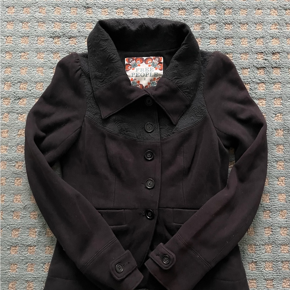 Free People Black Blazer